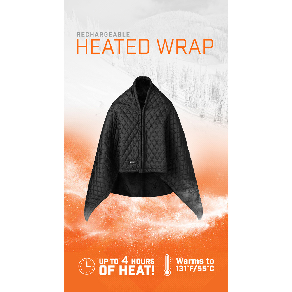 Thaw Black Quilted Rechargeable Heated Wrap 2.0 with Power Bank Image 4