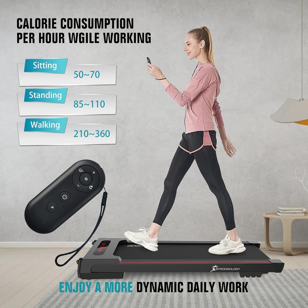 Strongology Motionic Black Slimline Treadmill with Bluetooth Image 7