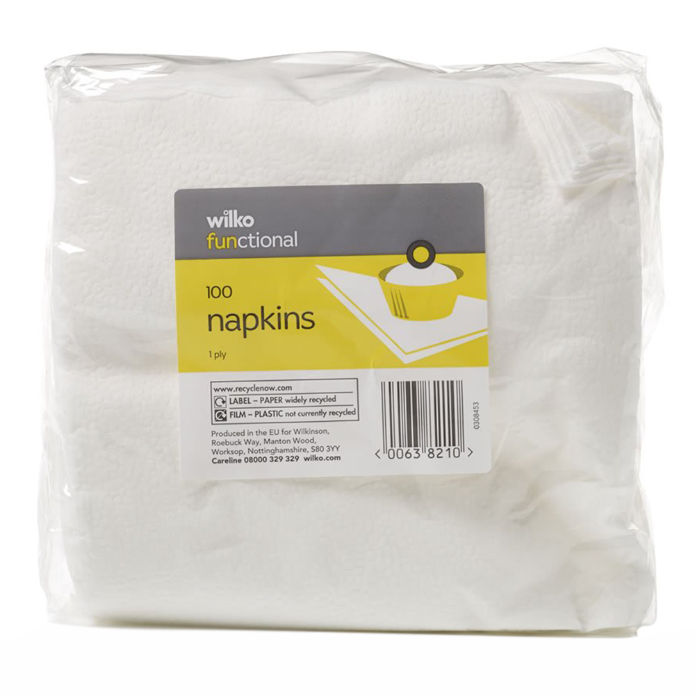 Paloma 1ply Napkins White 30cm 100pk Image