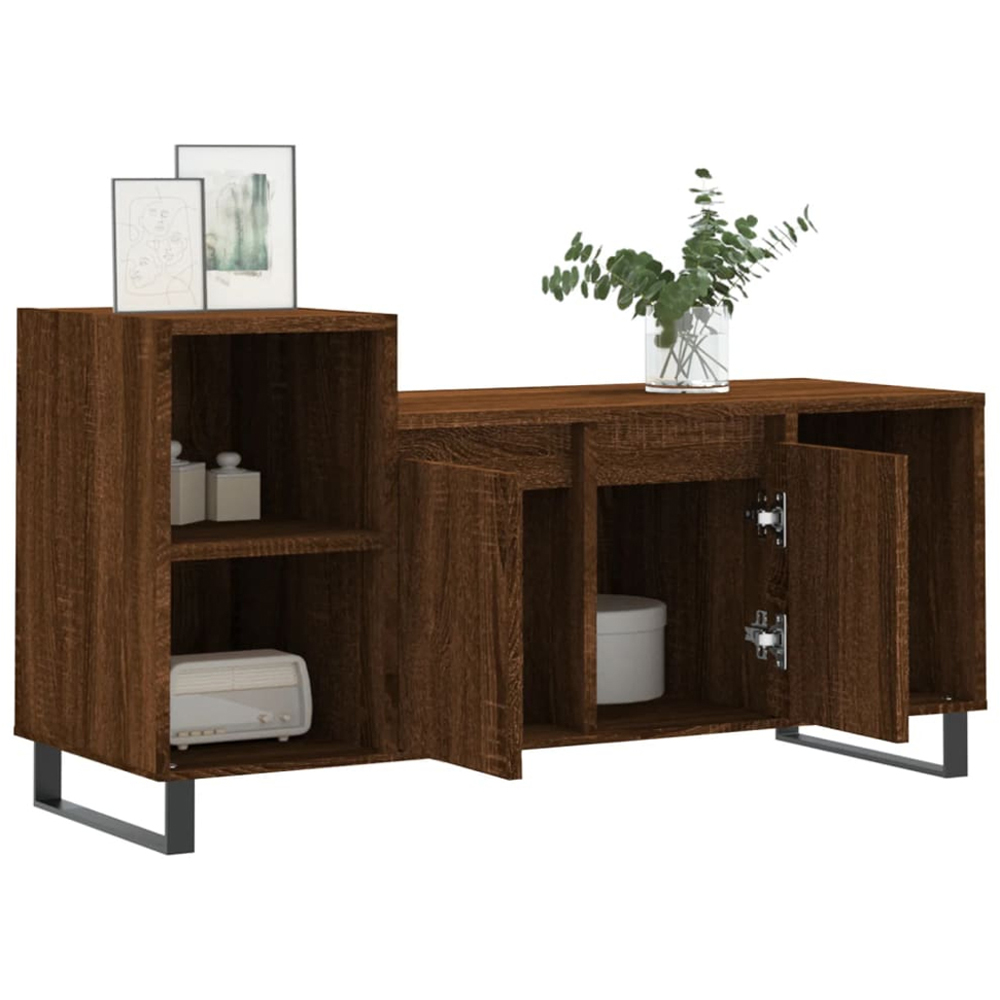 vidaXL 2 Door 3 Shelf Brown Oak TV Cabinet Image 4