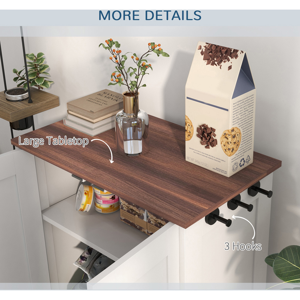 PawHut White Pet Feeding Station with Storage Image 7