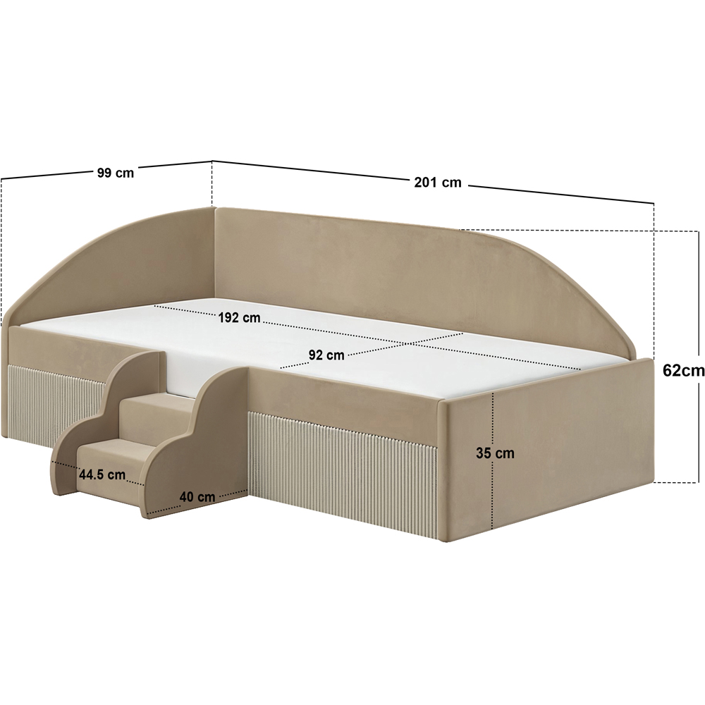 Flair Aviana Beige Velvet and Cord Low Sleeper Bed Image 7