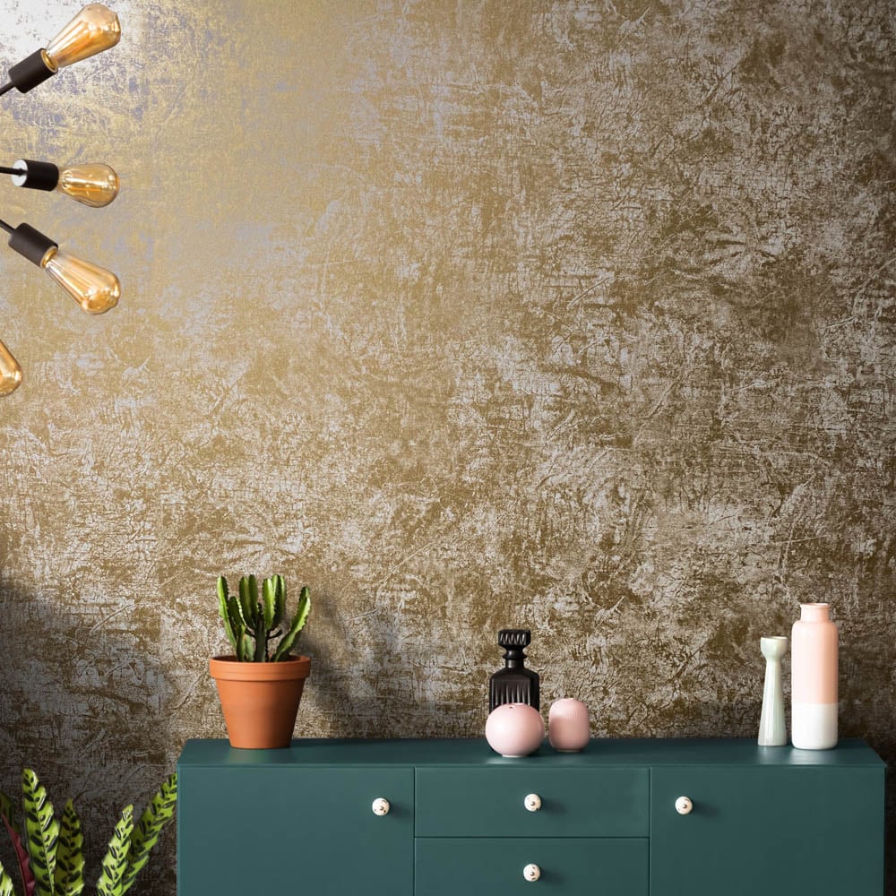 Galerie Industrial Effects Metallic Gold and Grey Wallpaper Image 7