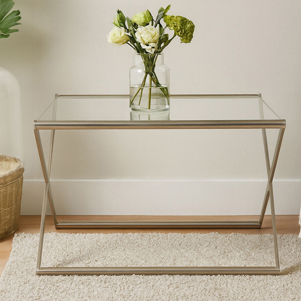 Premier Housewares Roma Glass Top Square Coffee Table Image 3