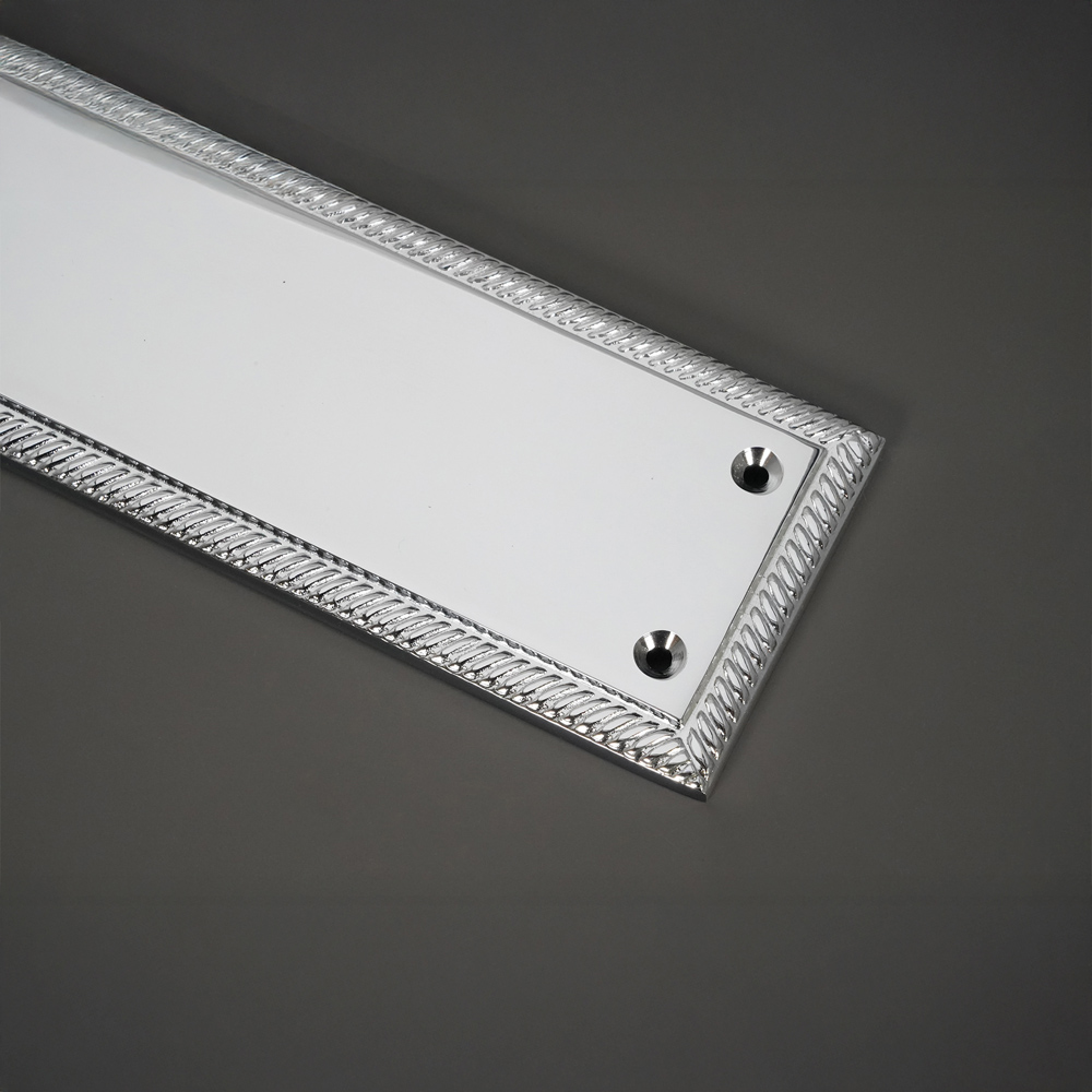 Spira Brass Georgian Plain Square Polished Chrome Finger Plush Plate 300mm Image 4
