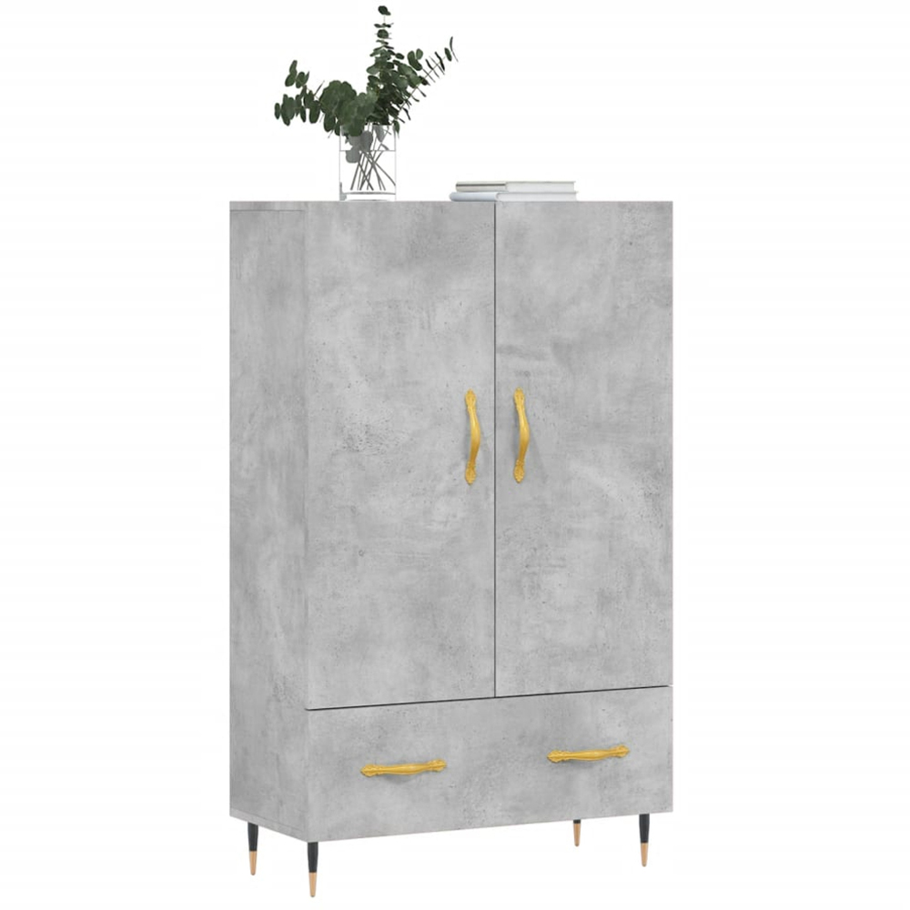 vidaXL 2 Door Single Drawer Concrete Grey Highboard Image 3
