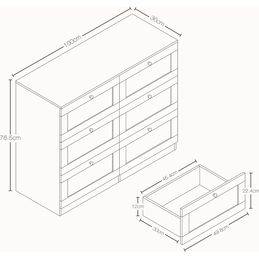 VIDA DESIGNS Altino 6 Drawer Black Shaker-Style Chest of Drawers Image 9