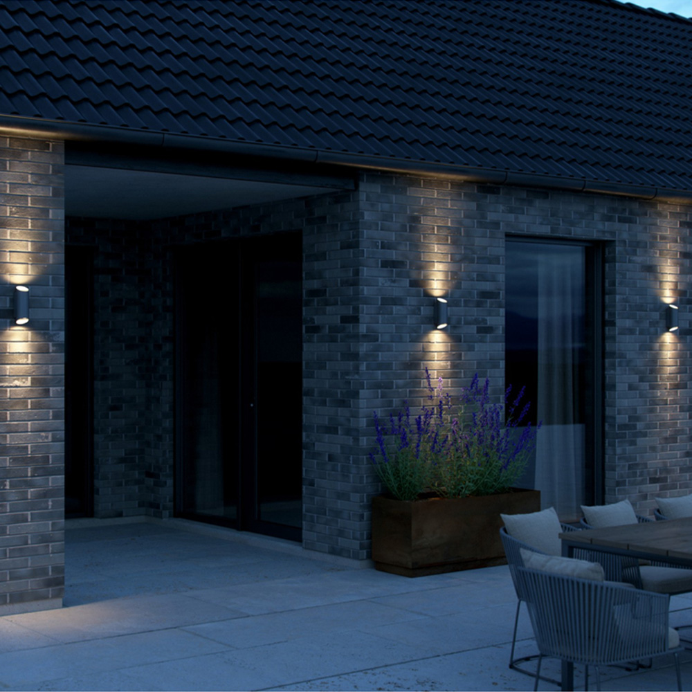 Nordlux Nico Round 22 Anthracite Wall Light Image 2