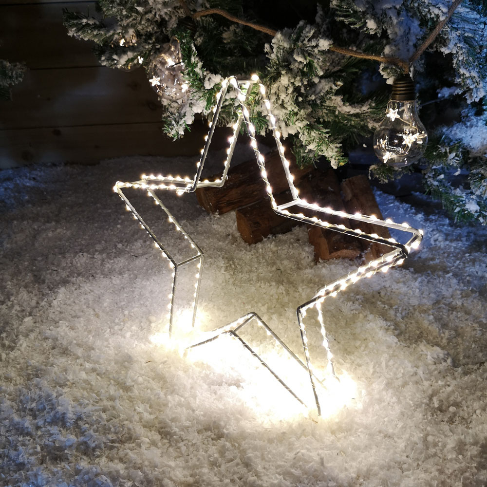 Samuel Alexander Warm White Dewdrop Open Star LED Christmas Decoration 38cm Image 6