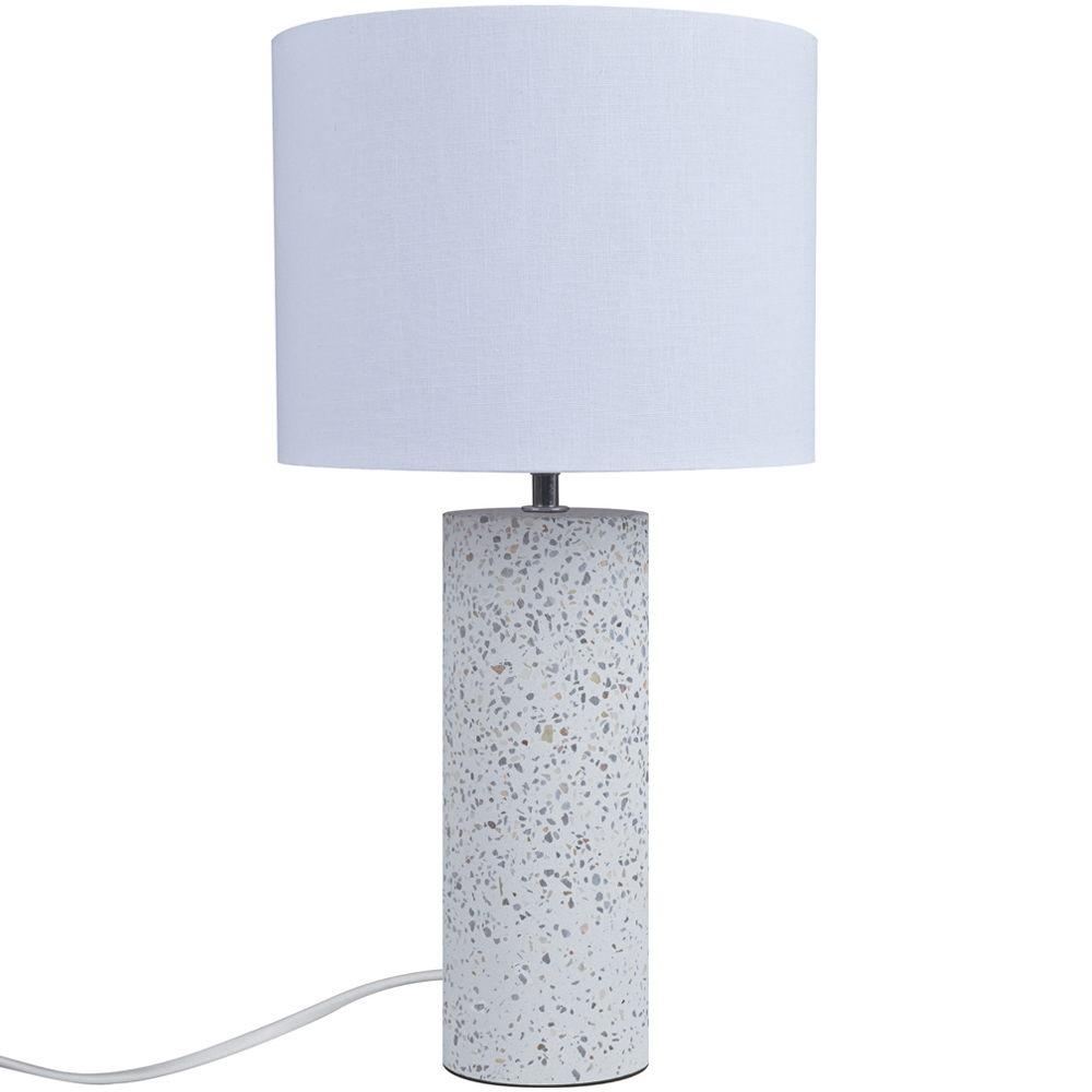 Nordlux Antiga White Fabric Shade Terrazzo Table Lamp Image 1