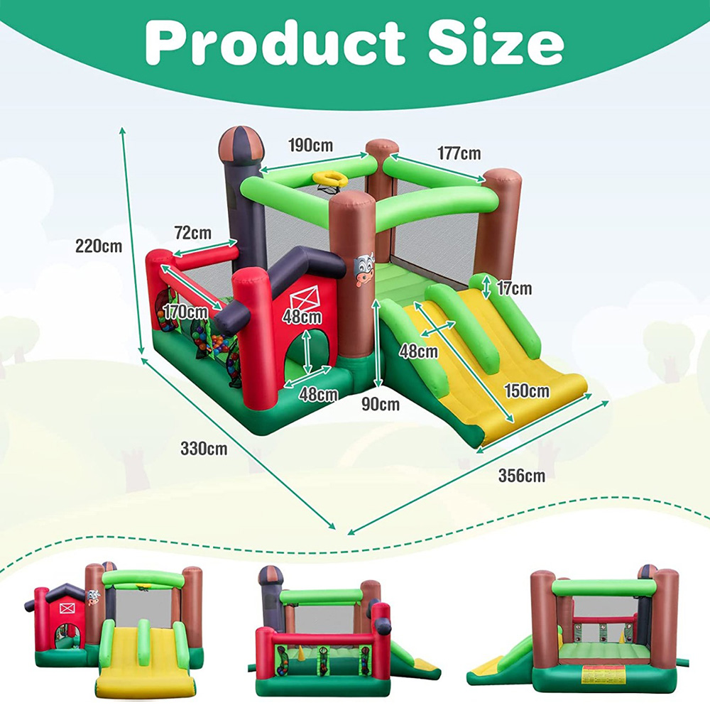 Costway Inflatable Trampoline Bounce House with Carrying Bag Image 8