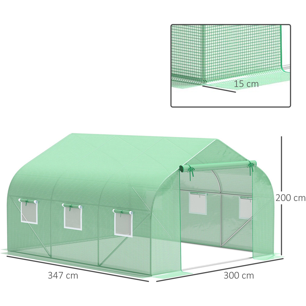 Outsunny 19.6 x 9.8 x 6.5ft Green Replacement Greenhouse Cover Image 7