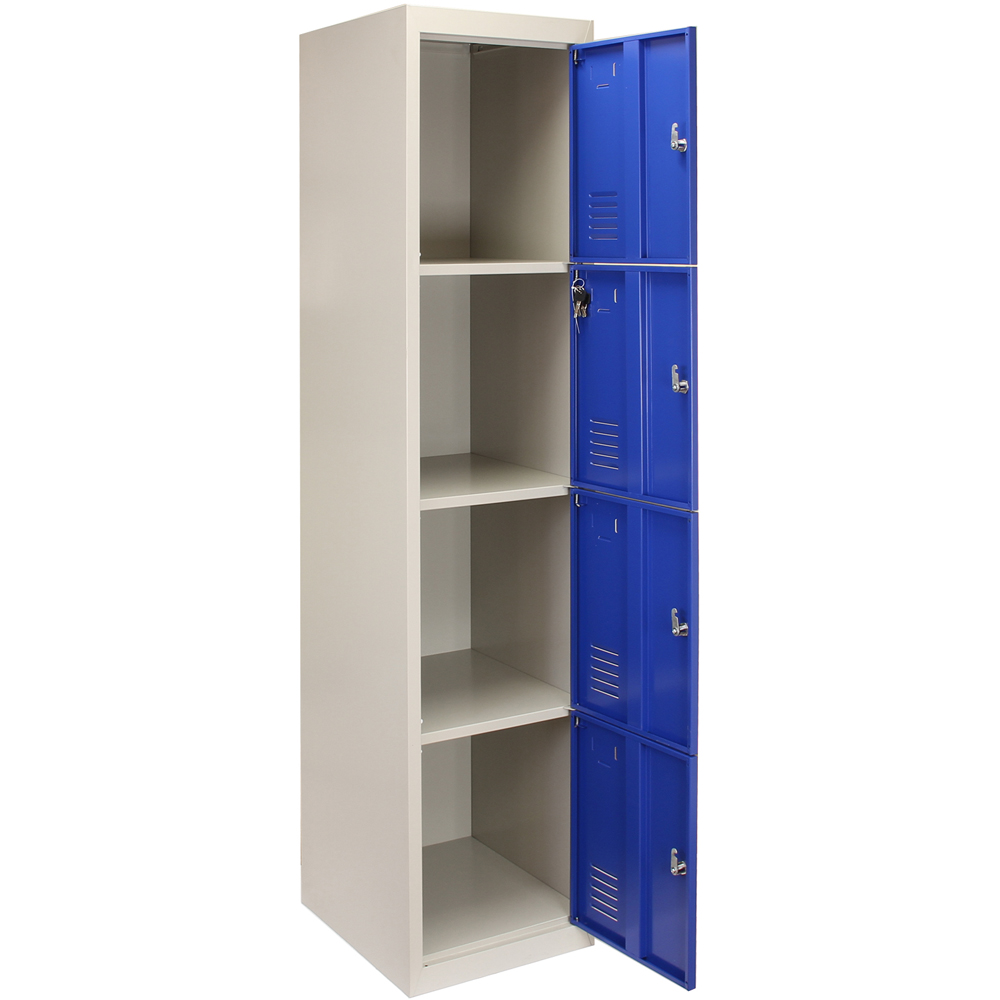 Monstershop 4 Door Blue Metal Storage Locker 3 Pack Image 3