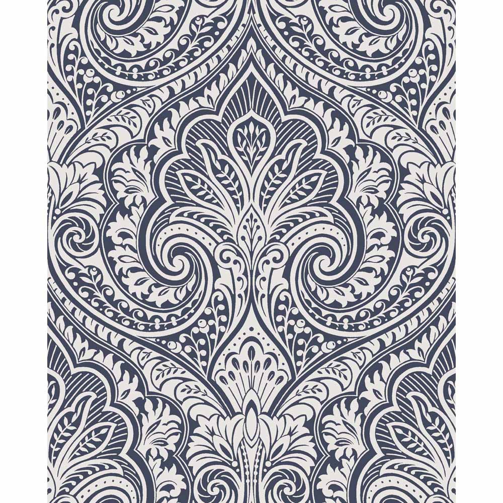 Fresco Jamila Navy/Silver Wallpaper Image