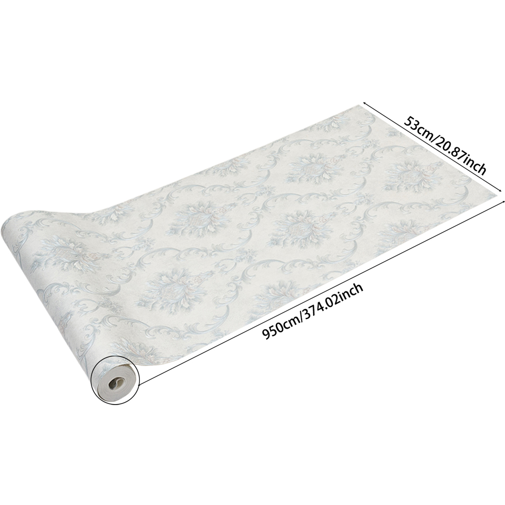 Living and Home Floral Pattern 3D Embossed Matte White Non-Pasted Non-Woven Wallpaper Image 8