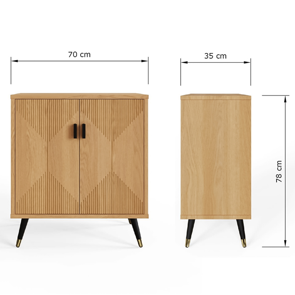 GFW Amara 2 Door Oak Geometric Accent Sideboard Image 9