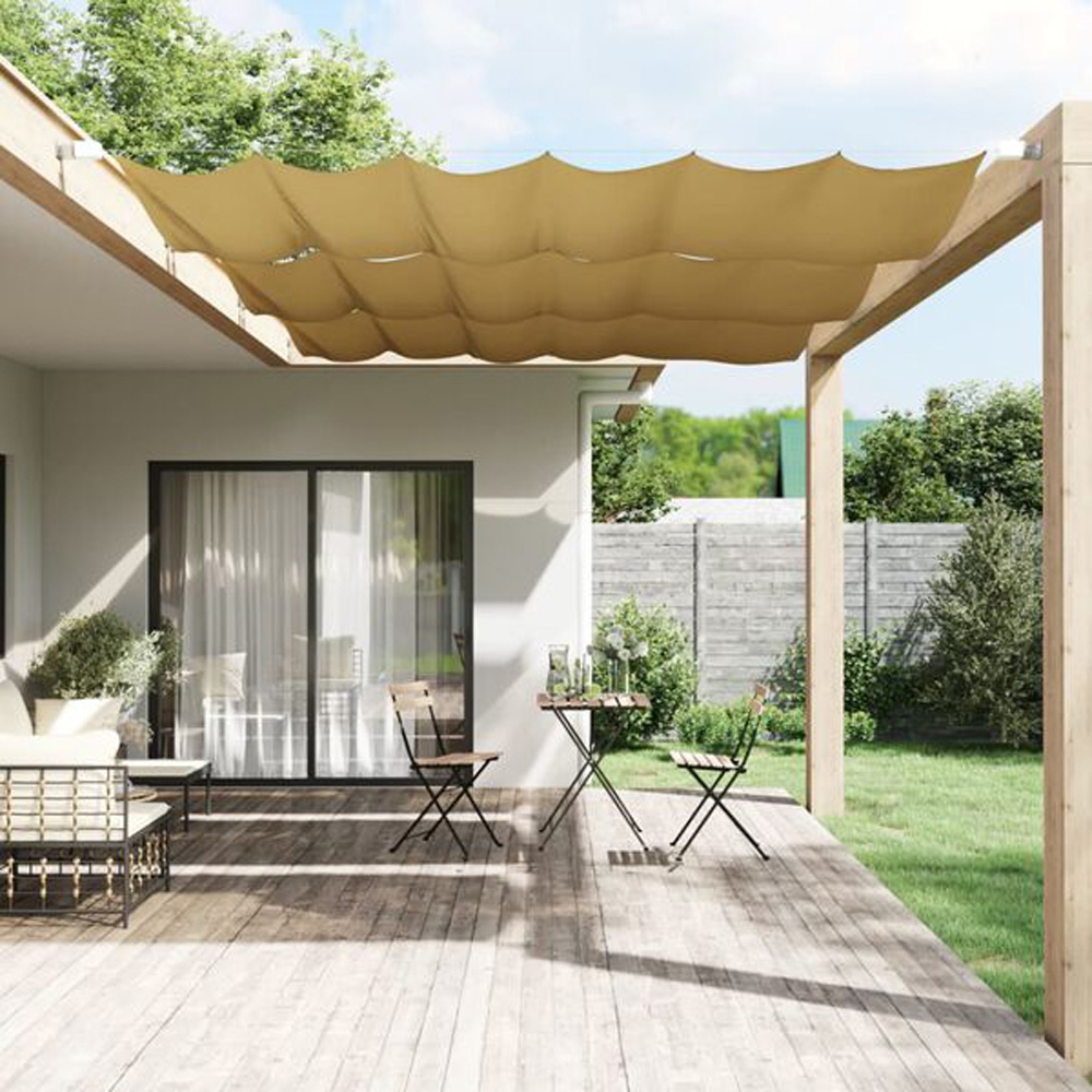 vidaXL Beige Oxford Fabric Vertical Awning 1.4 x 2.7m Image 1