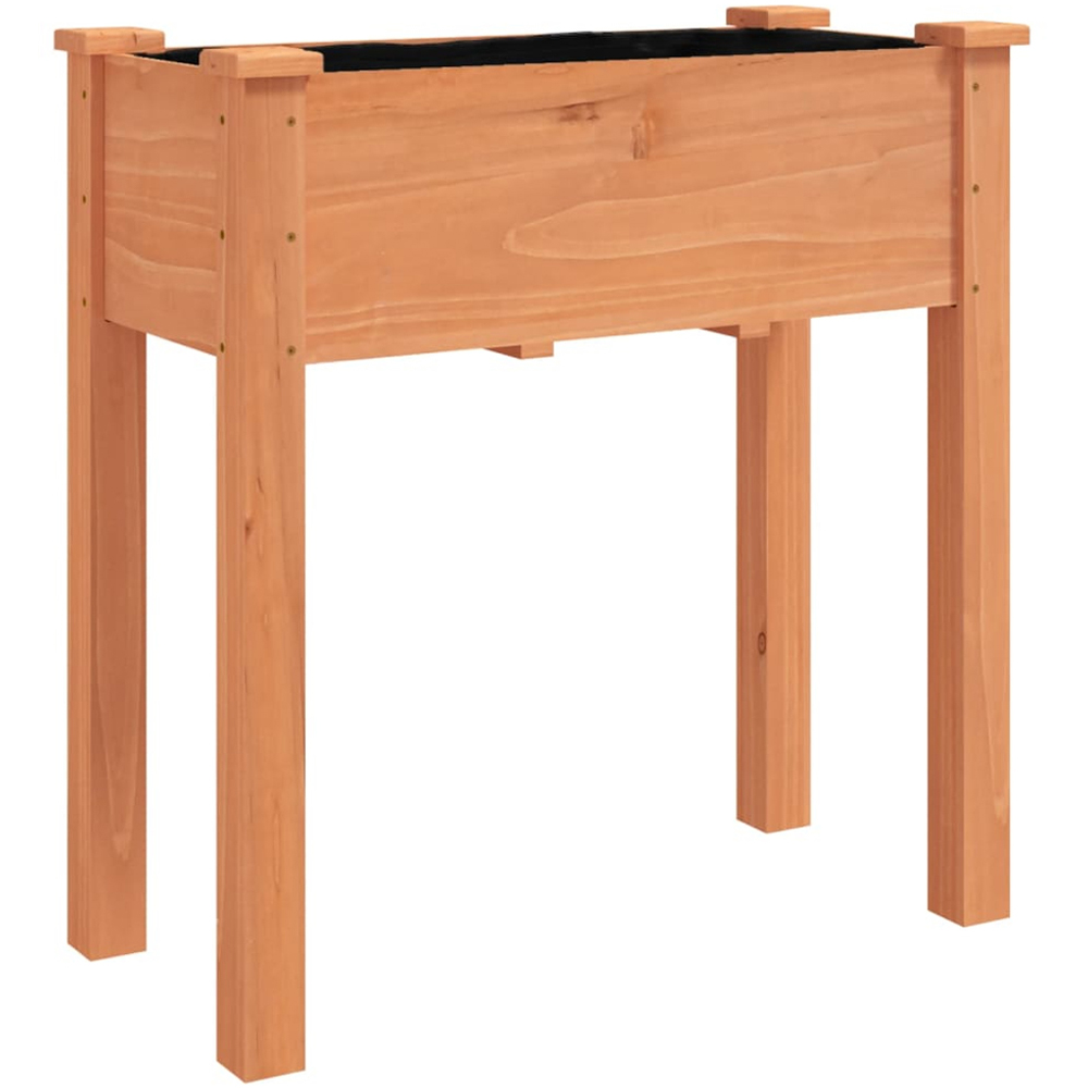 vidaXL Brown Fir Wood Garden Planter with Liner 80 x 37 x 71cm Image 2