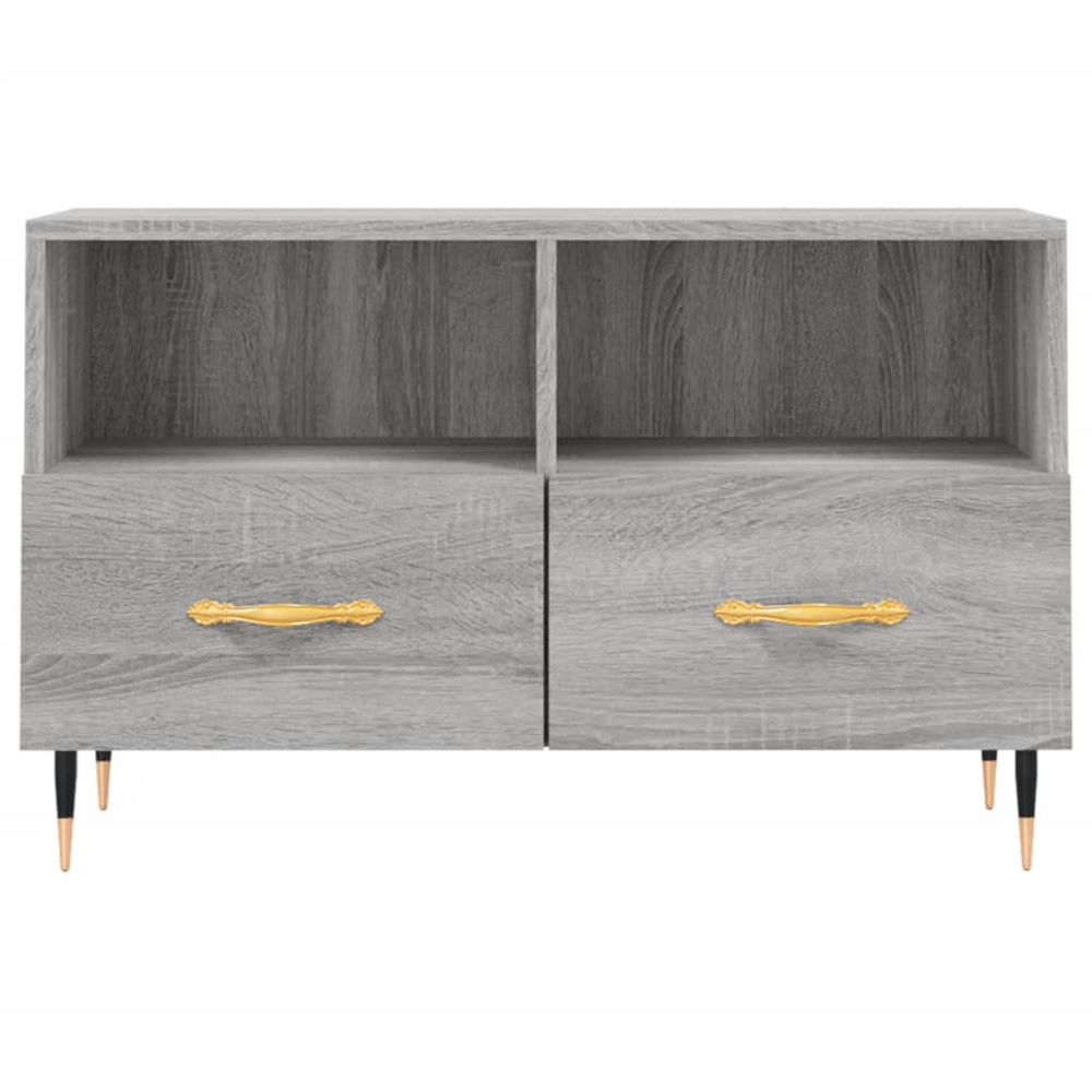 vidaXL 2 Drawer 2 Shelf Grey Sonoma TV Cabinet Image 5