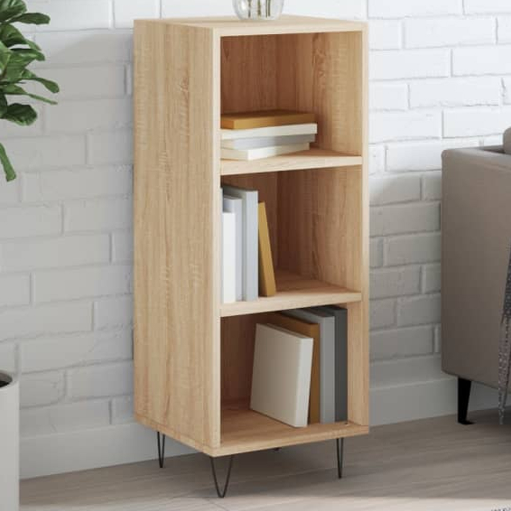 vidaXL 3 Shelf Sonoma Oak Sideboard Image 1
