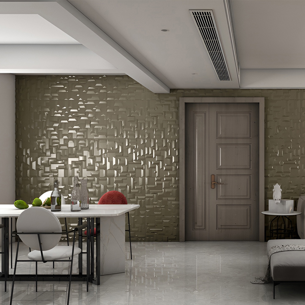 Britwall Artistic 3D Grid PU Leather Wall Panel 600 x 600mm 4 Pack Image 5