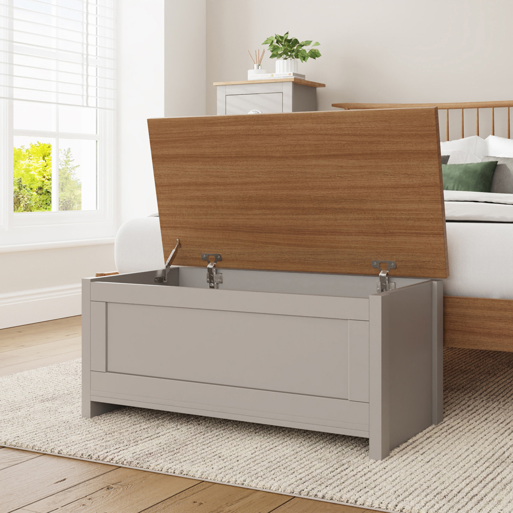 GFW Lancaster Grey Ottoman Storage Bench Image 8