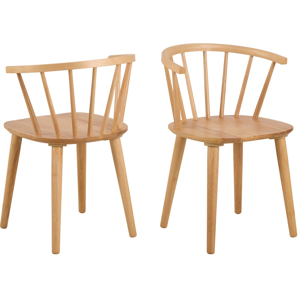 Florence Ida Set of 2 Oak Dining Chair Image 4