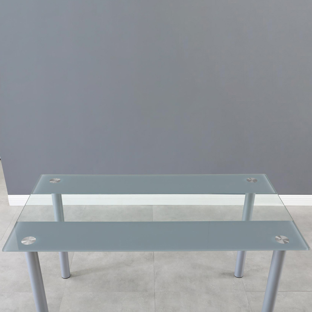 Portland Kosy Koala 4 Seater Modern Glass Dining Set Grey Image 4