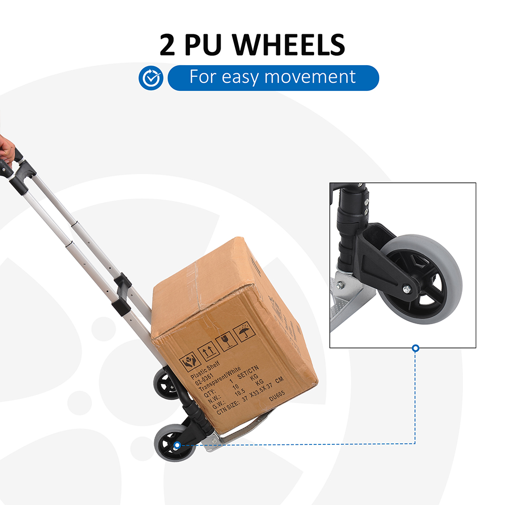 HOMCOM Aluminium Heavy Duty Foldable Hand Truck Trolley 70kg Image 7