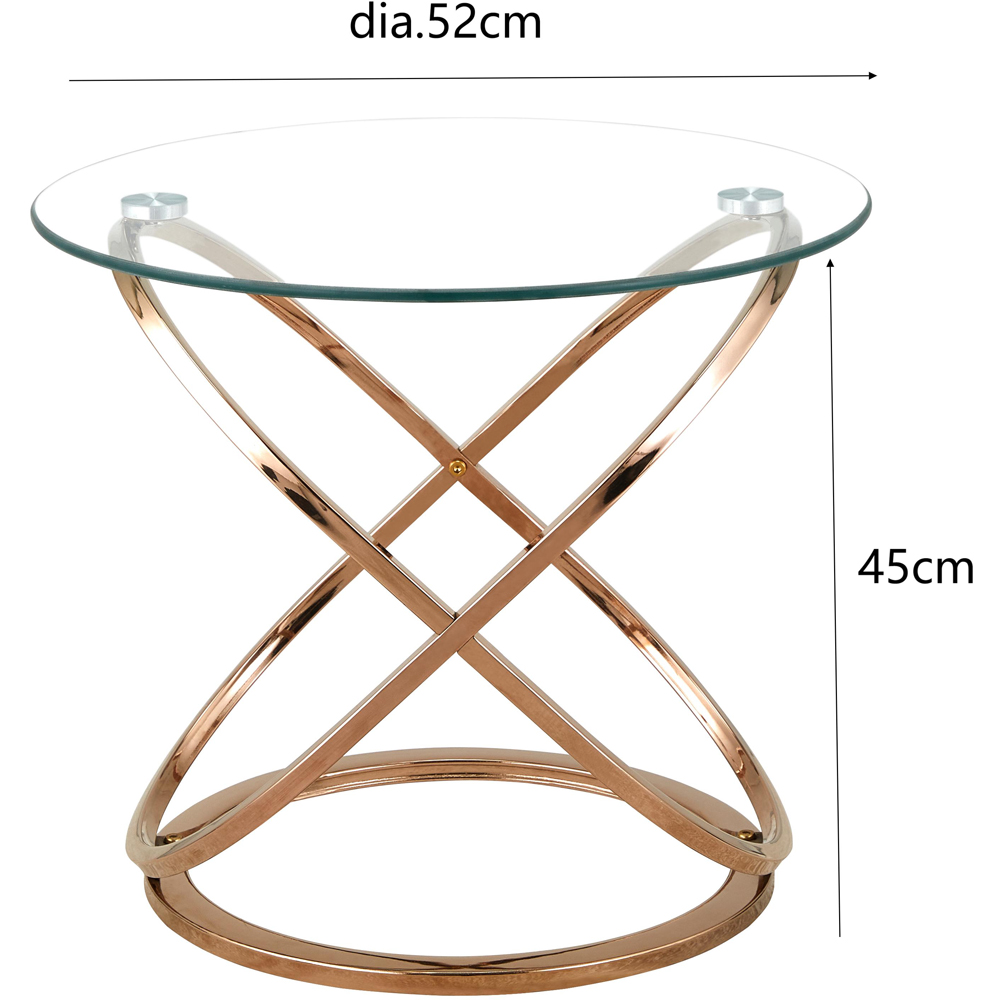 Comfy Living Gold Effect Tempered Glass Side Table Image 4