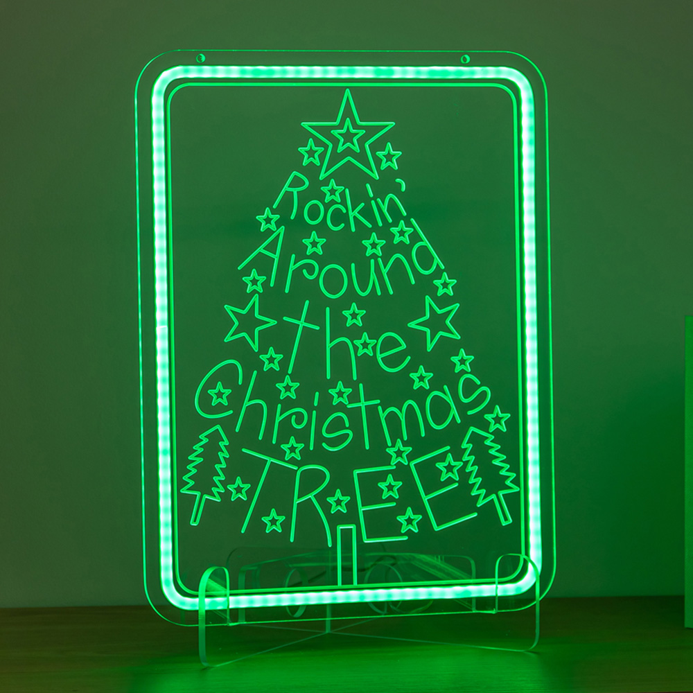Samuel Alexander Green LED Neon Rockin' Around the Christmas Tree Christmas Decoration 40cm Image 1