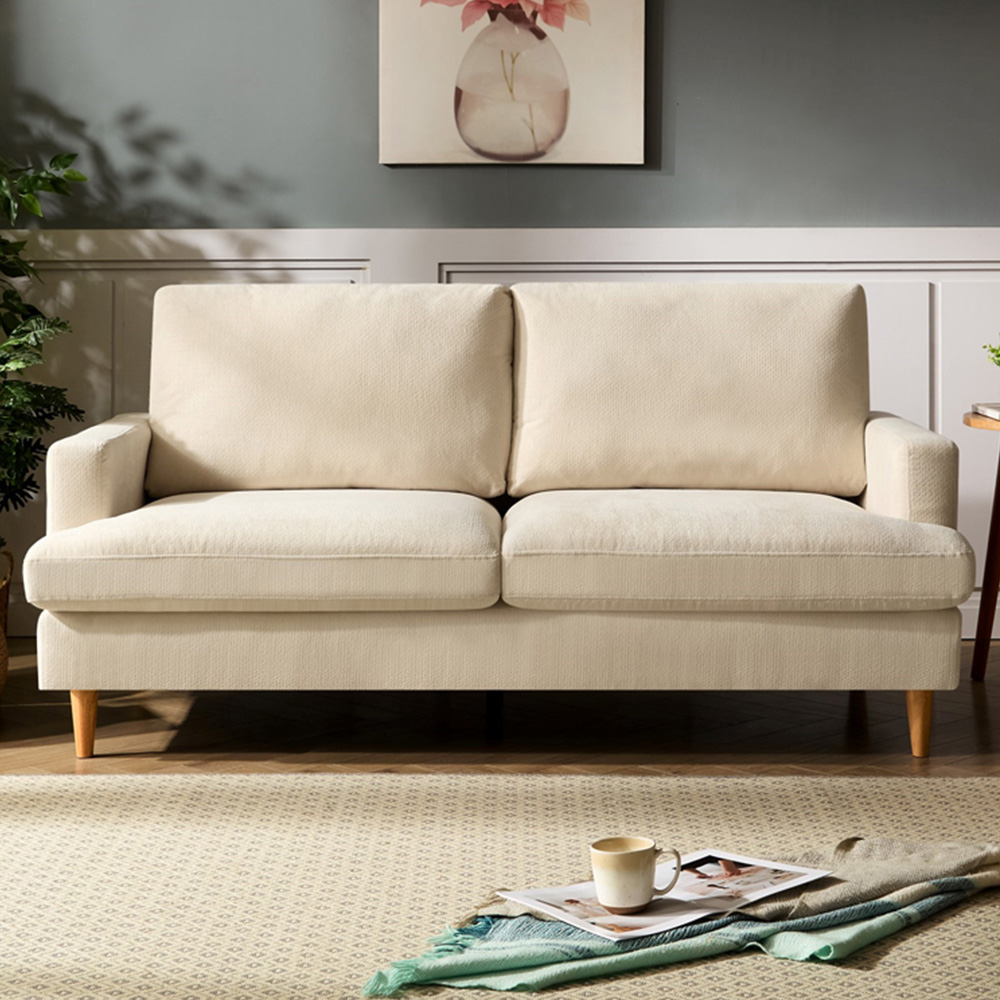 Artemis Home Newsome 3 Seater Cream Fabric Sofa Image 1