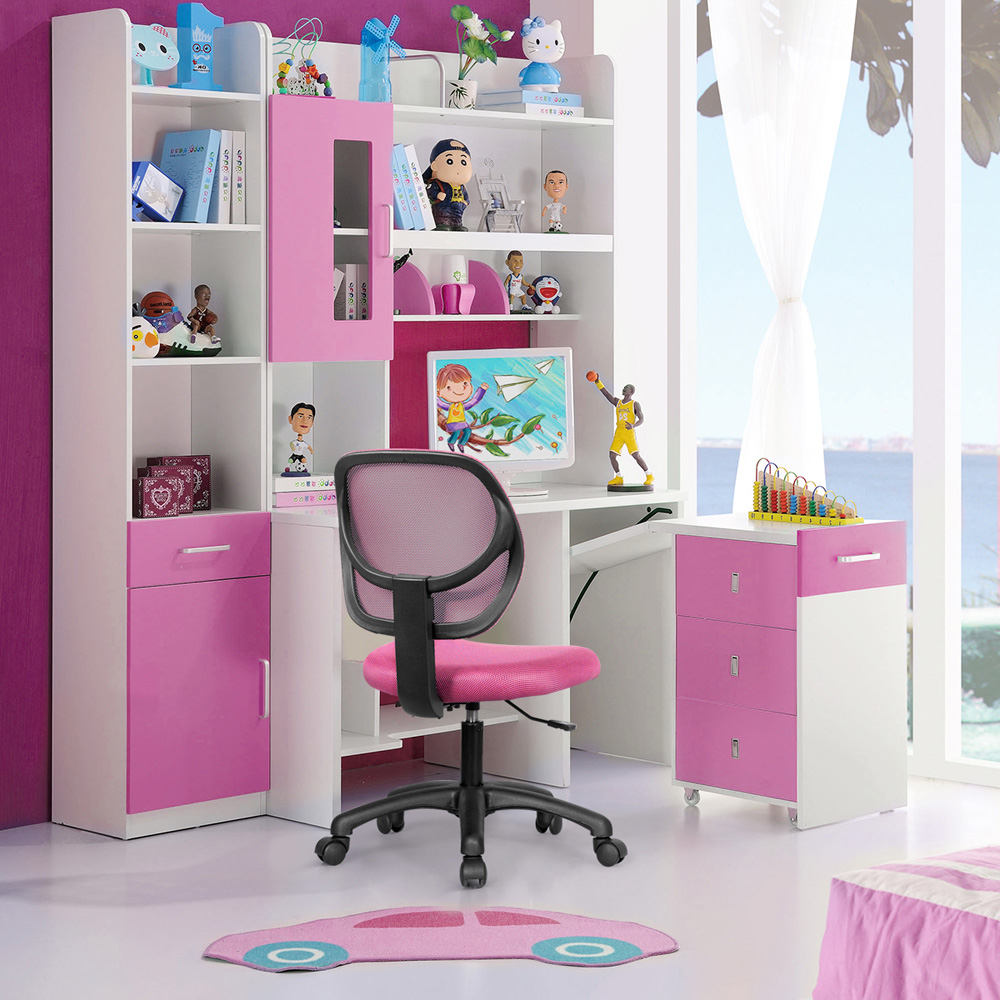 Costway Pink Kids Adjustable Swivel Office Chair Image 5