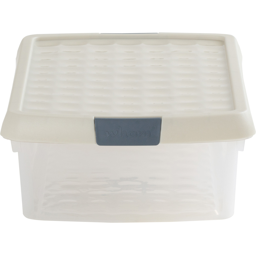 Wham Clip 7L Clear Stone and Slate Grey Rectangular Storage Box with Lid 3 Pack Image 4