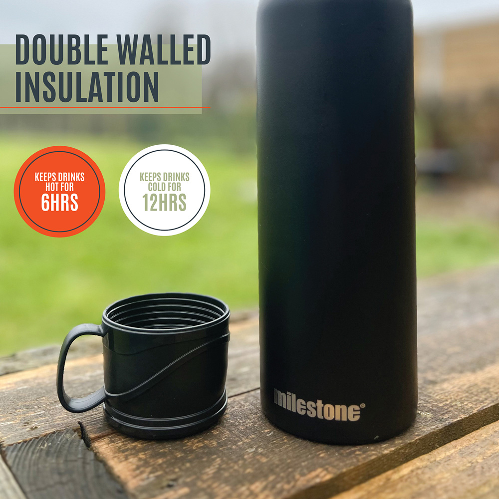 Milestone Camping Double Walled Stainless Steel Flask 1.2L Image 7