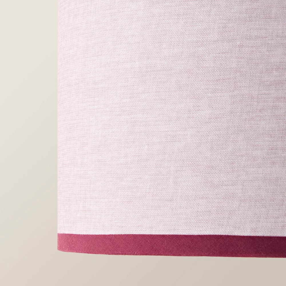 ValueLights Kiara Natural Linen Small Lamp Shade with Pink Trim Inner 25cm Image 5