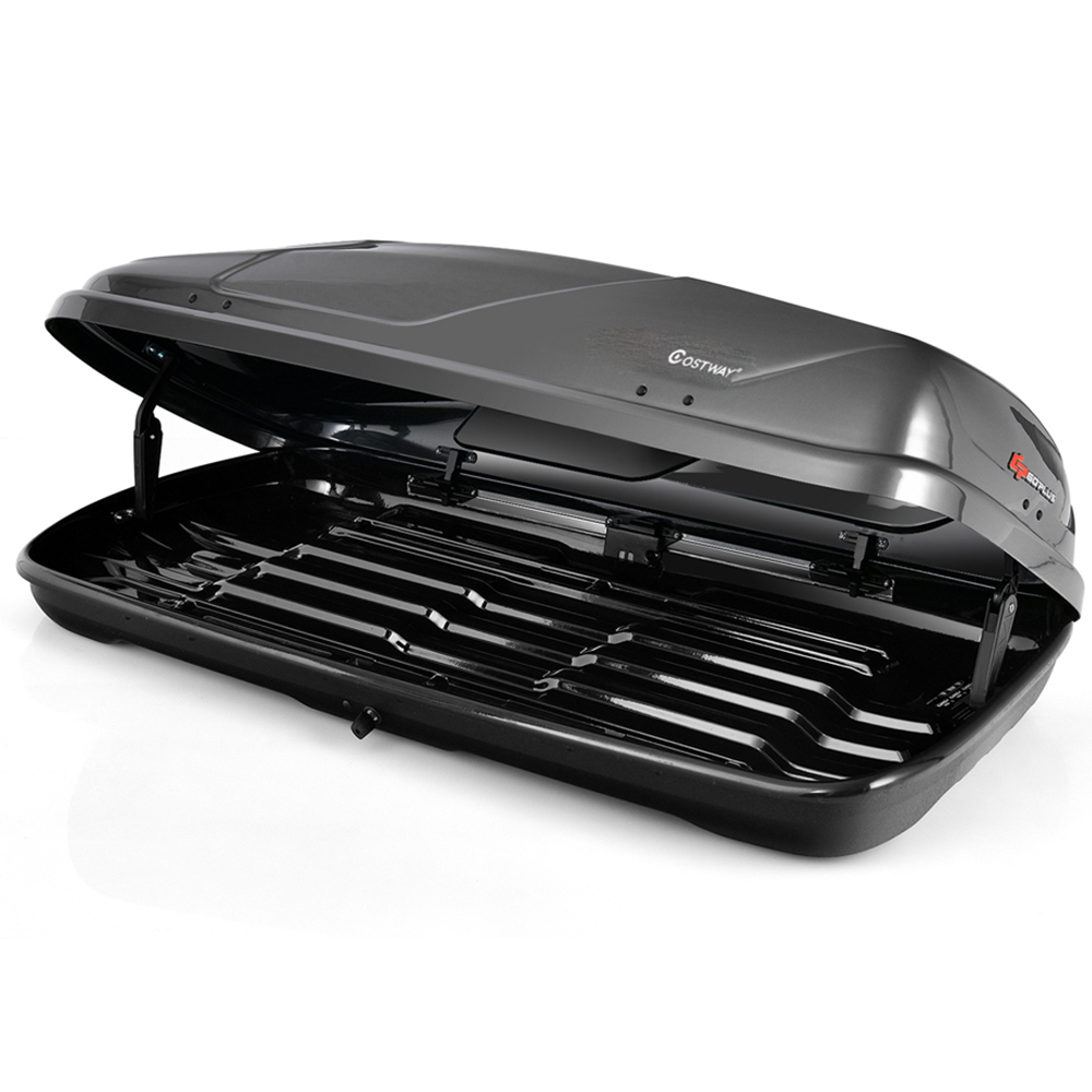 Costway Grey Dual Opening Car Rooftop Cargo Box 400L Image 3