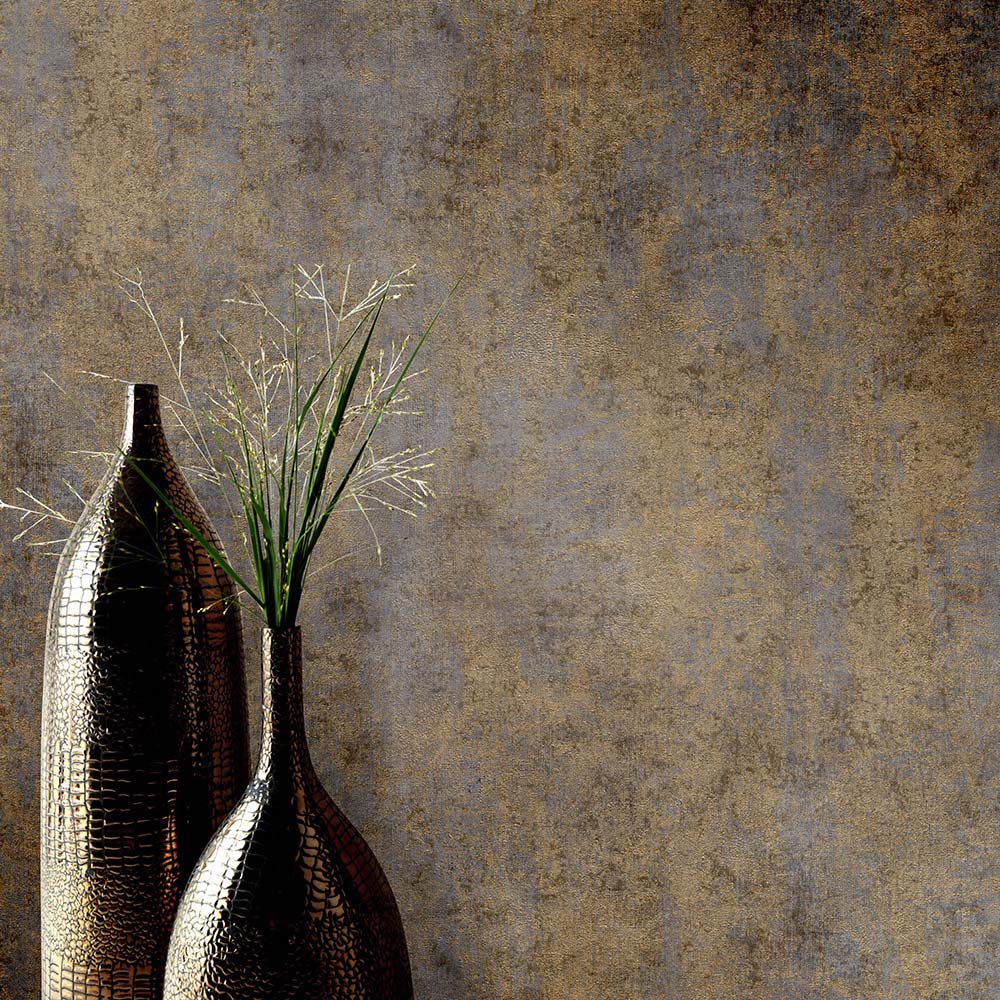 Elle Decoration Metallic Concrete Taupe Vinyl Wallpaper by Erismann Image 4