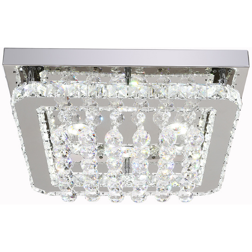 Living and Home Crystal LED Flush Mount Ceiling Light Image 1