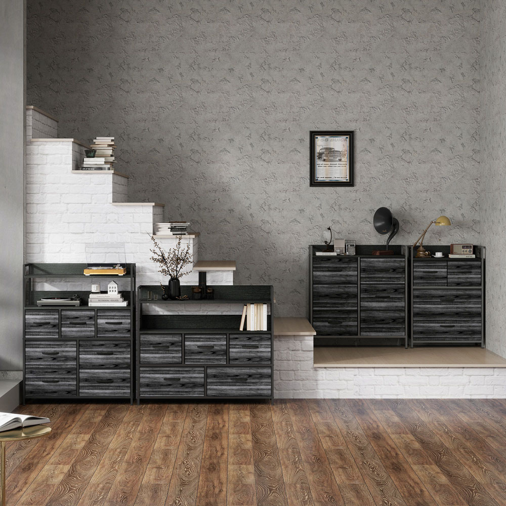 HOMCOM 4 Drawer Black Bedroom Chest of Drawers Image 4