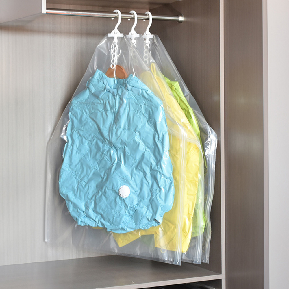 H&O Direct 6 Pack Clear Hanging Vacuum Compression Storage Bags Image 2
