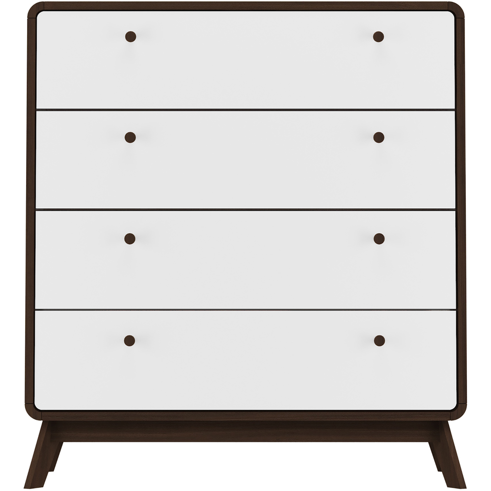 Loft24 Cassie 4 Drawer Walnut and White Chest of Drawers Image 3