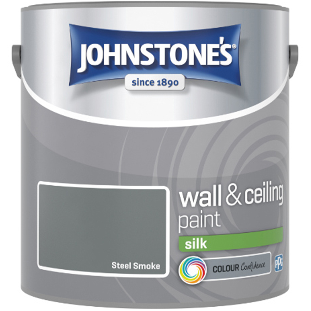 Johnstone's Walls & Ceilings Steel Smoke Silk Emulsion Paint 2.5L Image 2