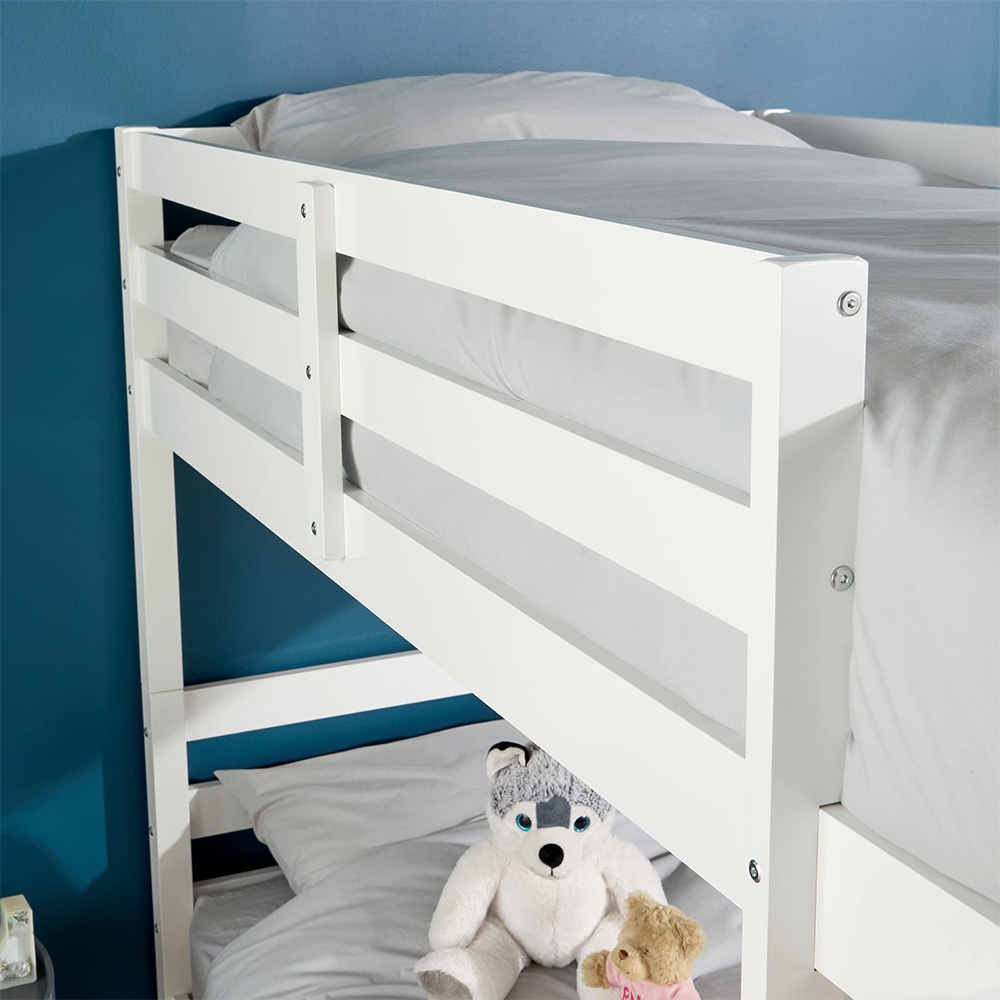 Home Source Hendon Single Grey Childrens Wooden Single Bunk Bed Image 4