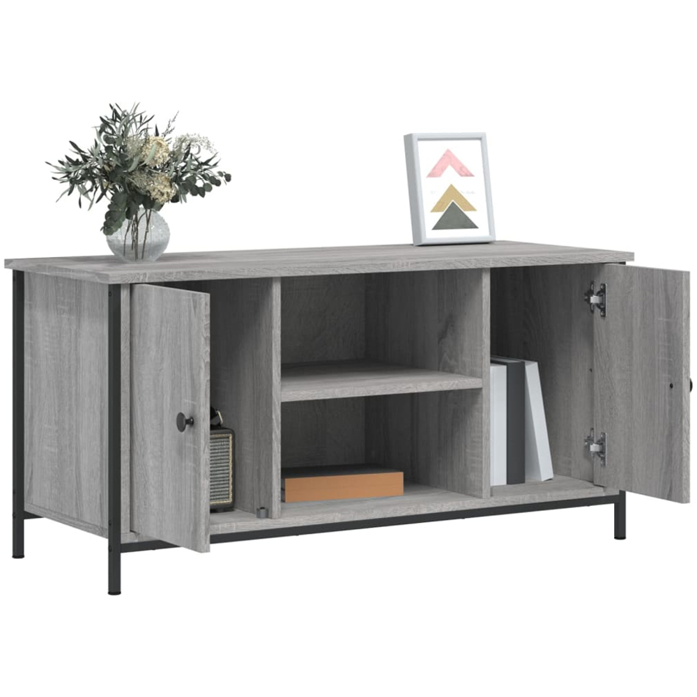 vidaXL 2 Door 2 Shelf Grey Sonoma TV Cabinet Image 4