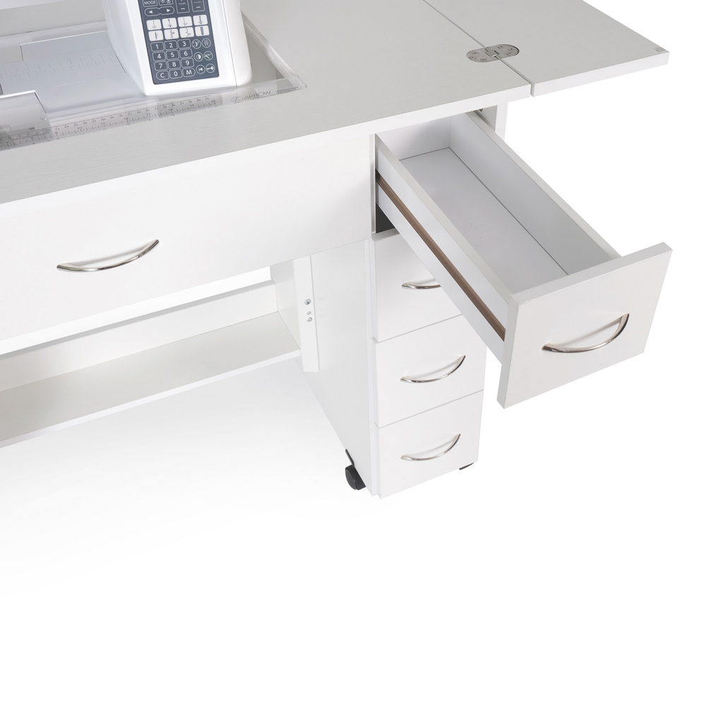 Arrow Cabinets Alice 211 4 Drawer Ash White Fold-Out Sewing Cabinet Image 3