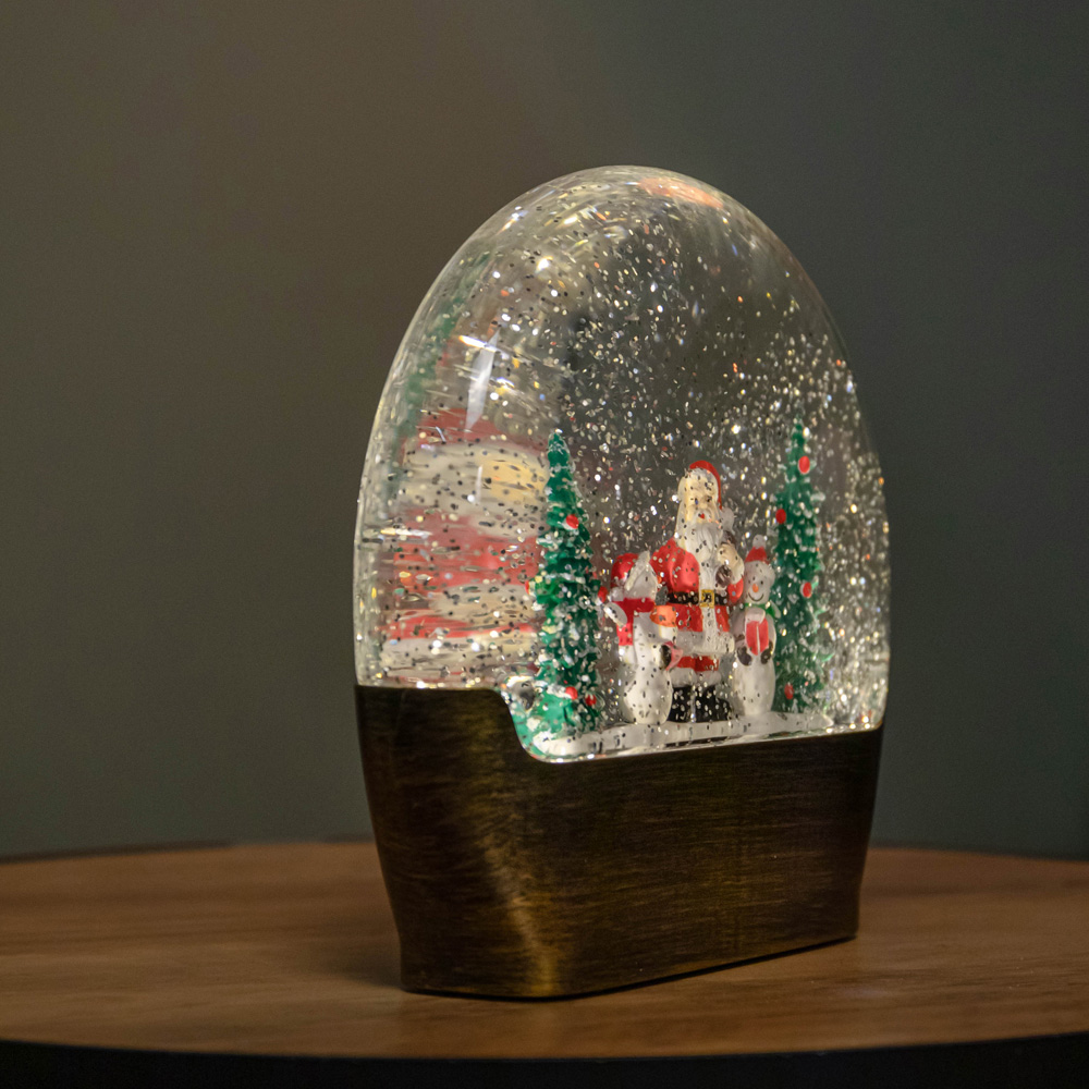 Samuel Alexander Santa and Snowman Light Up Christmas Water Spinner Dome 19cm Image 5