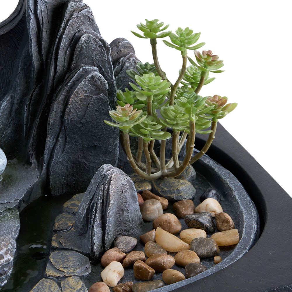 Living and Home LED Light Buddha Sculpture Tabletop Water Fountain Image 5