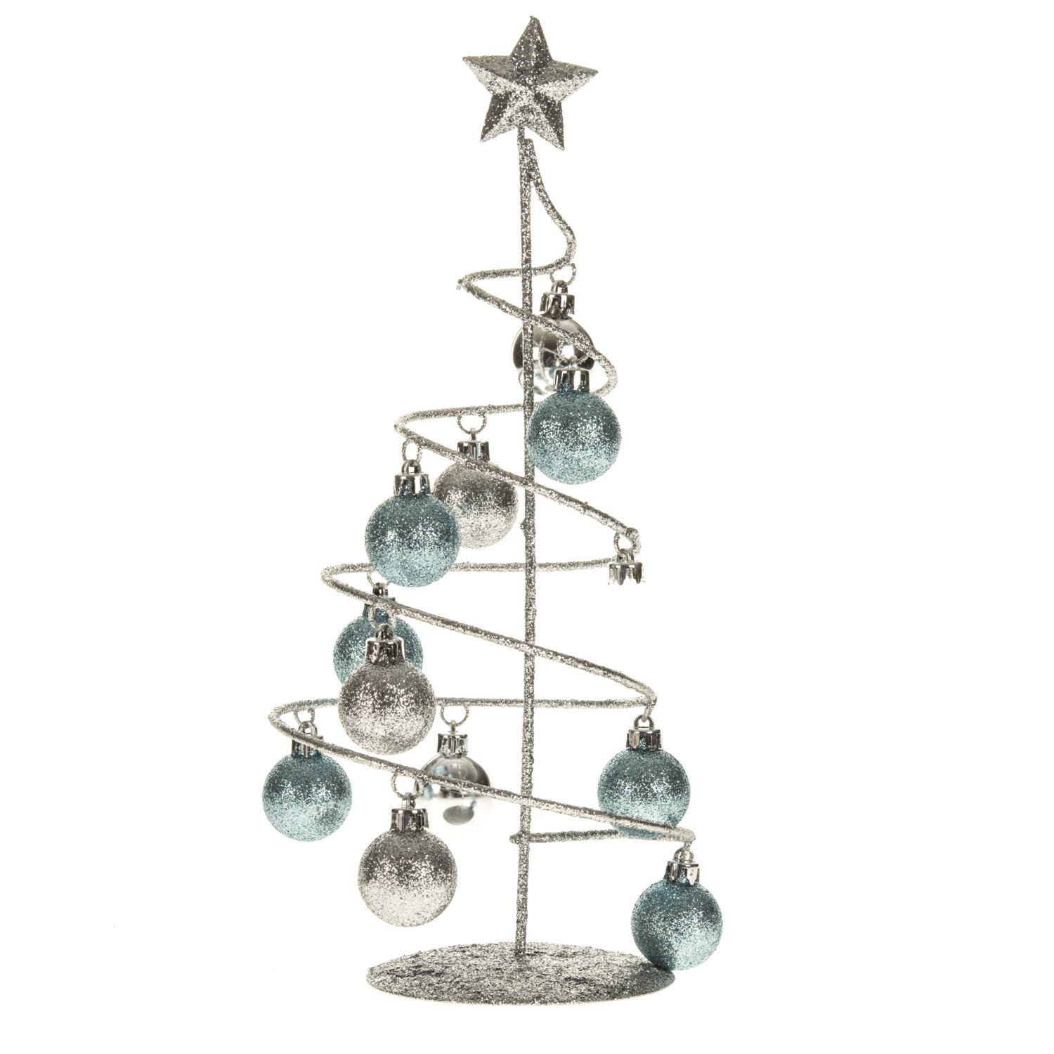 Alpine Lodge Blue and Silver Bauble Tree Decoration Single Ornament Image