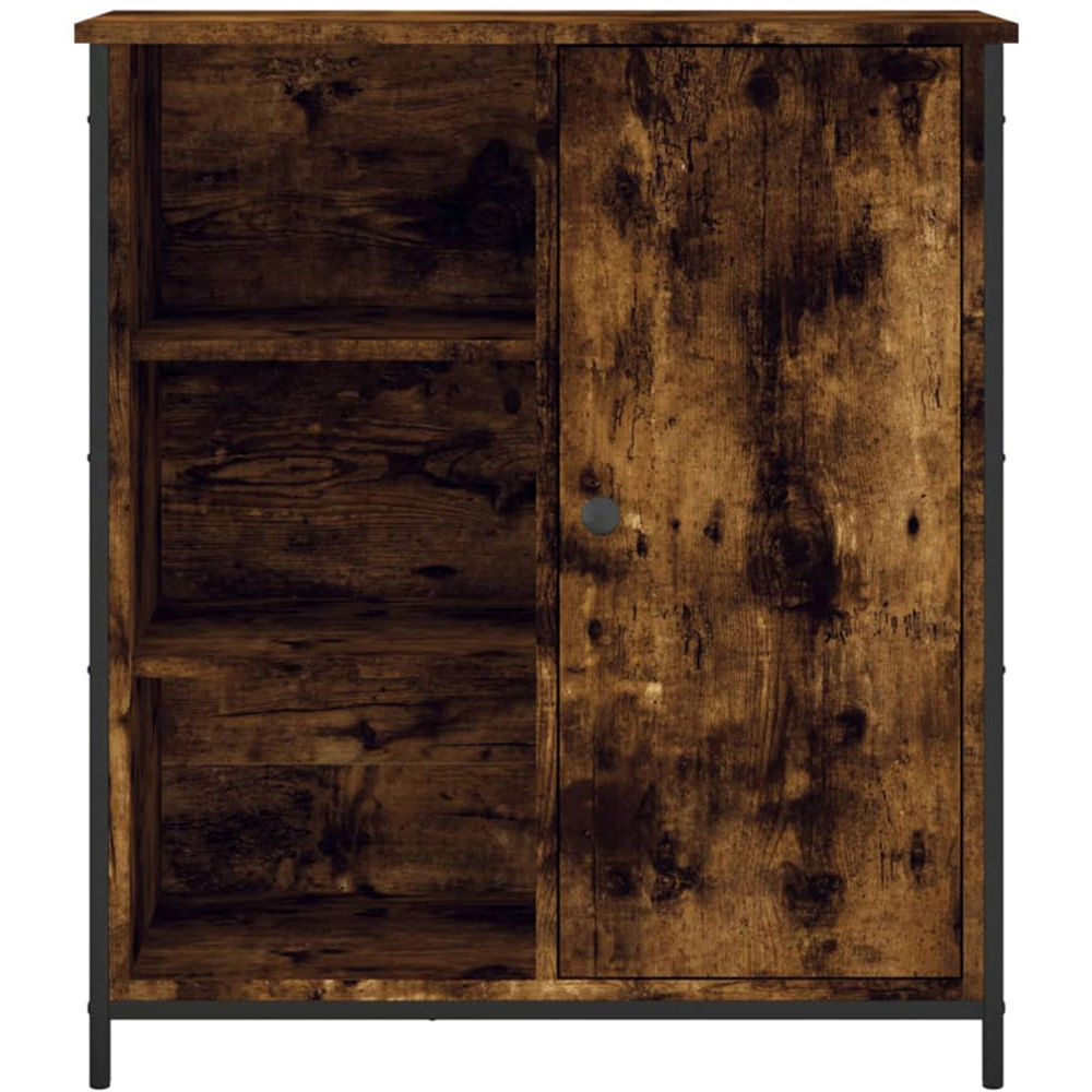 vidaXL Single Door 3 Shelf Smoked Oak Sideboard Image 6